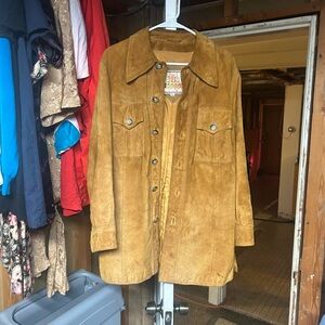 1970s Caramel Genuine Suede Collard Jacket